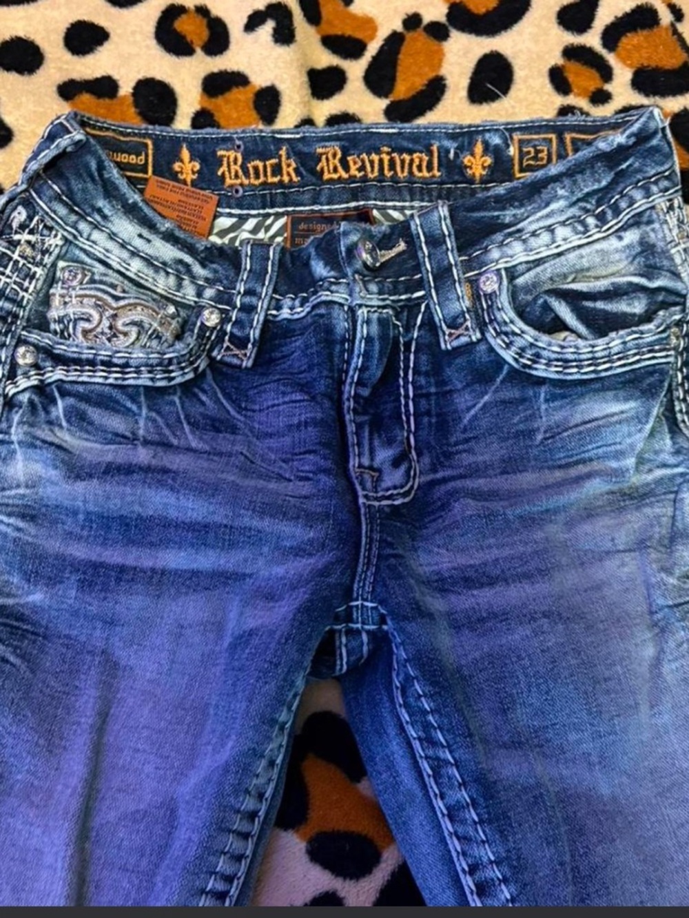 Rock Revival Women’s Distressed Blue Skinny Jeans